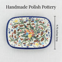 Atlantis Small Rectangular Serving Platter Polish Pottery