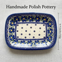 Spring Blossom Small Rectangular Serving Platter Polish Pottery
