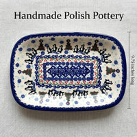 Arctic Holidays Small Rectangular Serving Platter Polish Pottery