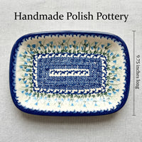 Misty Small Rectangular Serving Platter Polish Pottery