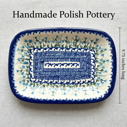 Misty Small Rectangular Serving Platter Polish Pottery