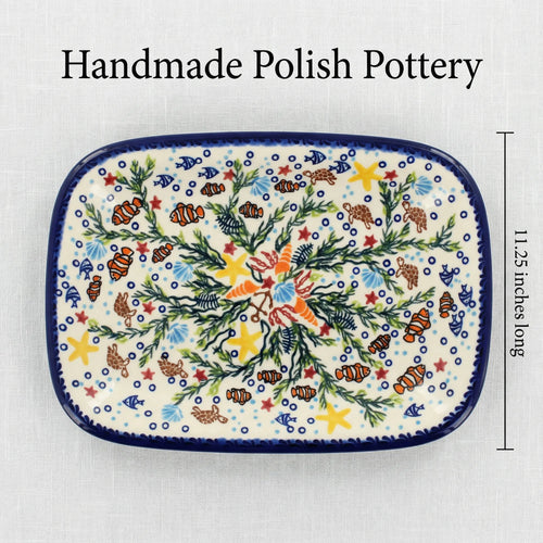 Atlantis Medium Rectangular Serving Platter Polish Pottery