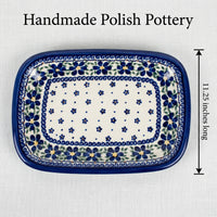 Polish Pottery Dimensions Spring Blossom Medium Rectangular Serving Platter