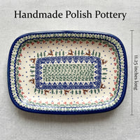 Reindeer Delight Medium Rectangular Serving Platter Polish Pottery