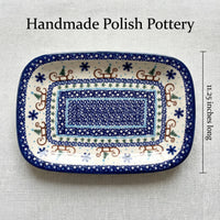 Noel Nights Medium Rectangular Serving Platter Polish Pottery