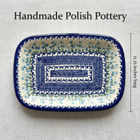 Misty Medium Rectangular Serving Platter Polish Pottery