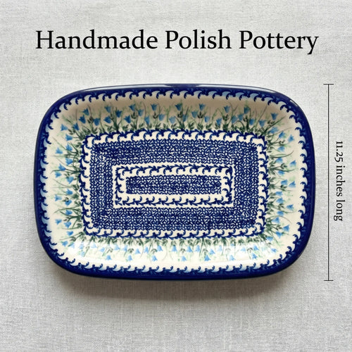 Misty Medium Rectangular Serving Platter Polish Pottery