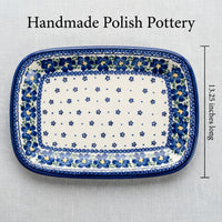 Polish Pottery Dimensions Spring Blossom Large Rectangular Serving Platter
