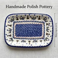 Arctic Holidays Large Rectangular Serving Platter Polish Pottery