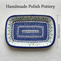 Misty Large Rectangular Serving Platter Polish Pottery