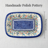 Garden of Eden Large Rectangular Serving Platter Polish Pottery