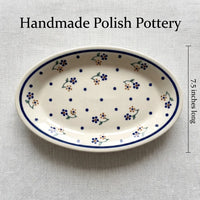 Polish Pottery Dimensions Country Meadow Salt & Pepper Shaker with Plate