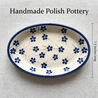 Polish Pottery Dimensions Willow Salt & Pepper Shakers with Plate