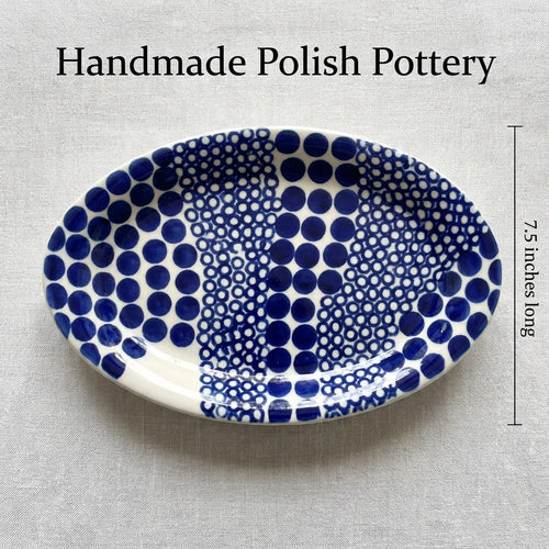 Polish Pottery Dimensions Zara Salt & Pepper Shakers with Plate