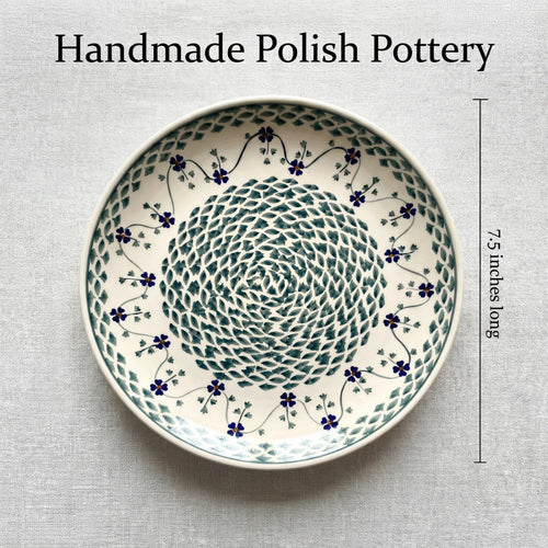 Miko Blue Dessert Plate Polish Pottery