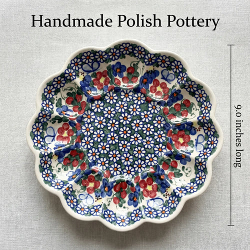 Garden Butterfly Egg Plate Polish Pottery