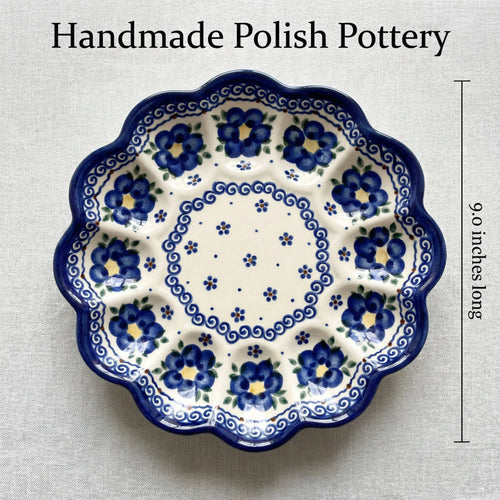 Spring Blossom Egg Plate Polish Pottery