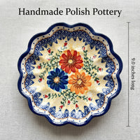 Autumn Burst Egg Plate Polish Pottery
