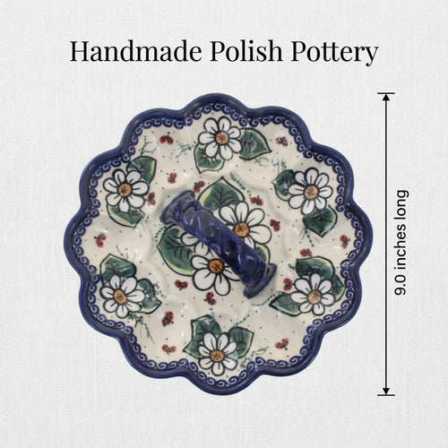 Ladybug Egg Plate Polish Pottery