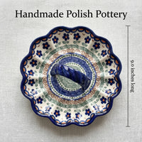 Aztec Flower Egg Plate Polish Pottery