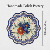 Autumn Burst Egg Plate Polish Pottery
