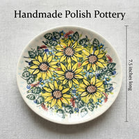 Polish Pottery Dimensions Sunflower Maze Dessert Plate
