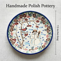 Polish Pottery Dimensions Little Snowman Dessert Plate