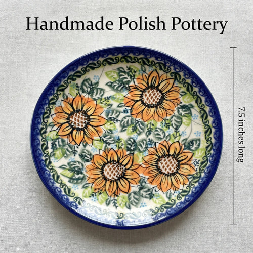 Polish Pottery Dimensions Sunflower Splendor Dessert Plate