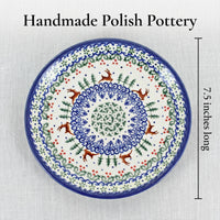 Polish Pottery Dimensions Reindeer Delight Dessert Plate