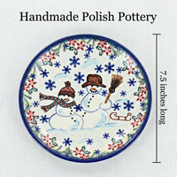Polish Pottery Dimensions Snowflake Friends Dessert Plate