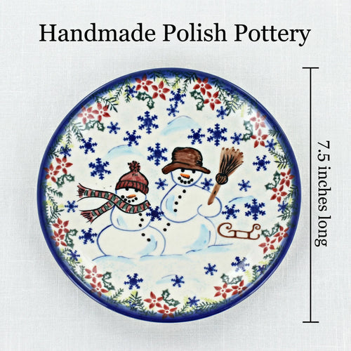 Polish Pottery Dimensions Snowflake Friends Dessert Plate