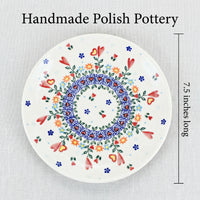 Polish Pottery Dimensions Hearts & Flowers Dessert Plate