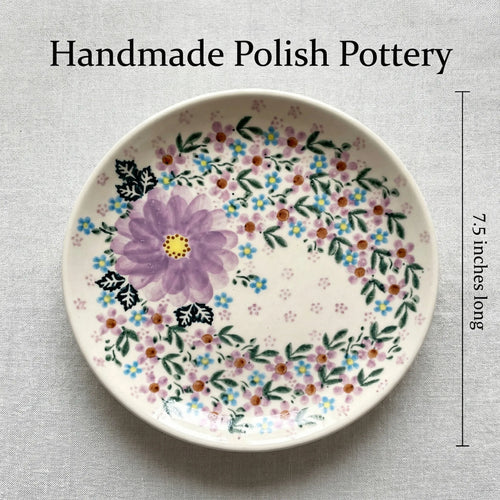 Polish Pottery Dimensions Lilac Garden Dessert Plate