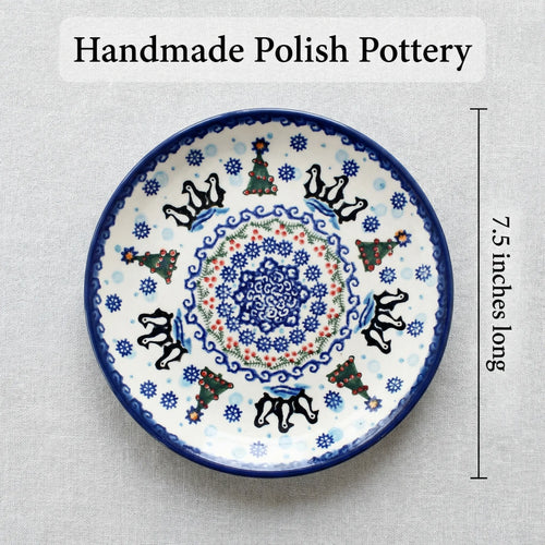 Polish Pottery Dimensions Arctic Holidays Dessert Plate