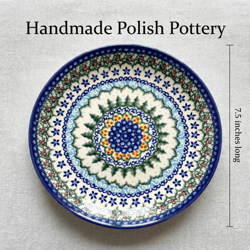 Polish Pottery Dimensions Holiday Pine Dessert Plate
