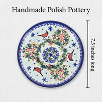 Polish Pottery Dimensions Winter Cardinal Dessert Plate