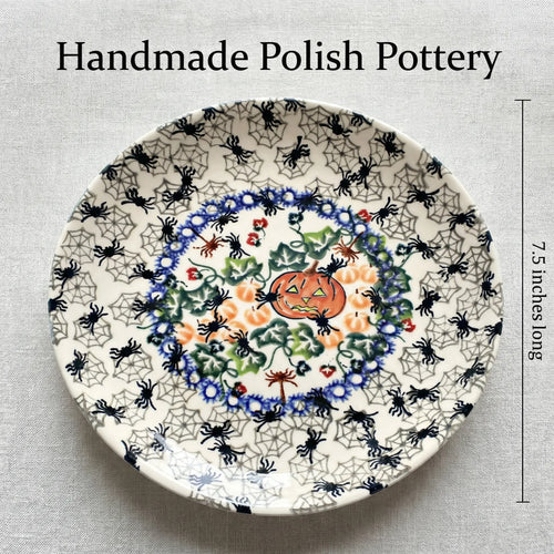 Polish Pottery Dimensions Trick or Treat Dessert Plate