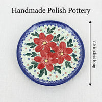 Polish Pottery Dimensions Poinsettia Dessert Plate