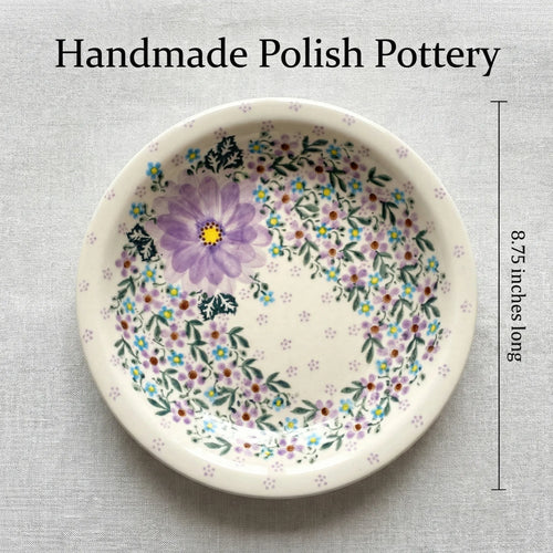 Polish Pottery Dimensions Lilac Garden Soup Plate