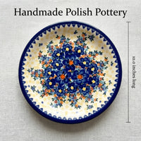 Polish Pottery Dimensions Blue Dahlia Dinner Plate