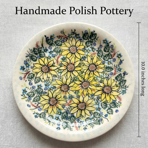 Polish Pottery Dimensions Sunflower Maze Dinner Plate
