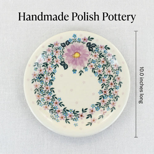 Polish Pottery Dimensions Lilac Garden Dinner Plate