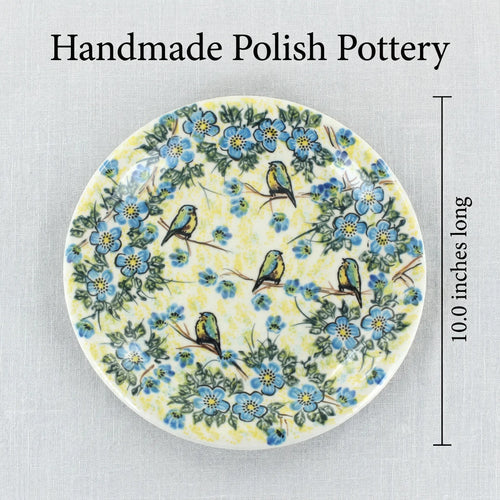Polish Pottery Dimensions Bluebird Garden Dinner Plate