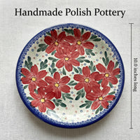 Polish Pottery Dimensions Poinsettia Dinner Plate