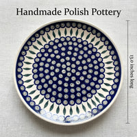 Polish Pottery Dimensions Peacock Large Round Platter