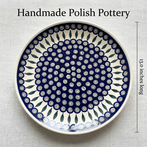 Polish Pottery Dimensions Peacock Large Round Platter