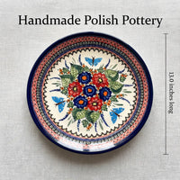 Polish Pottery Dimensions Floral Butterfly Large Round Platter