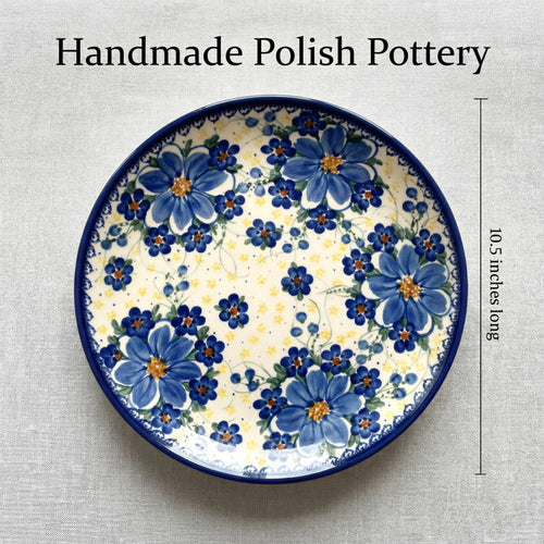 Daisy Surprise Cake Plate Polish Pottery