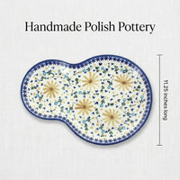 Yellow Daisy Oval Breakfast Plate Polish Pottery
