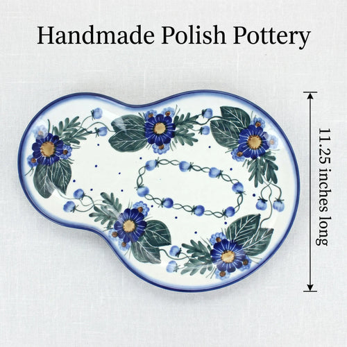 Forget Me Not Oval Breakfast Plate Polish Pottery